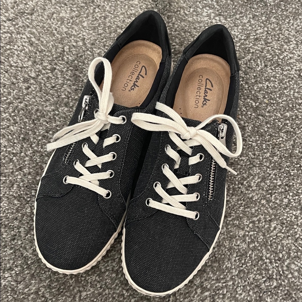 Clarks Collection Women's Shoe Sz 9 Lace-Up Black